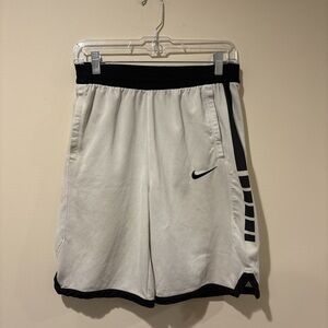 Nike Boys White and Black Nike Elite Shorts